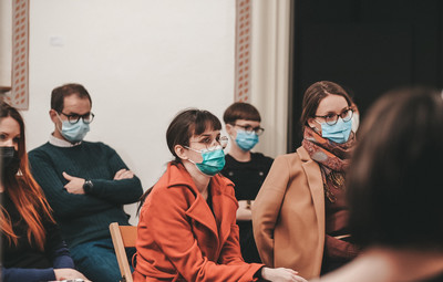 Utrinki s pogovora o mladi dramatiki  <em>Foto: Maša Pirc</em>